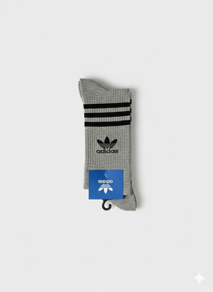 Adidas Classic Crew Socks – 3 Pack (Black, Grey, White)