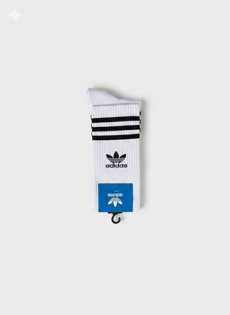 Adidas Classic Crew Socks – 3 Pack (Black, Grey, White)