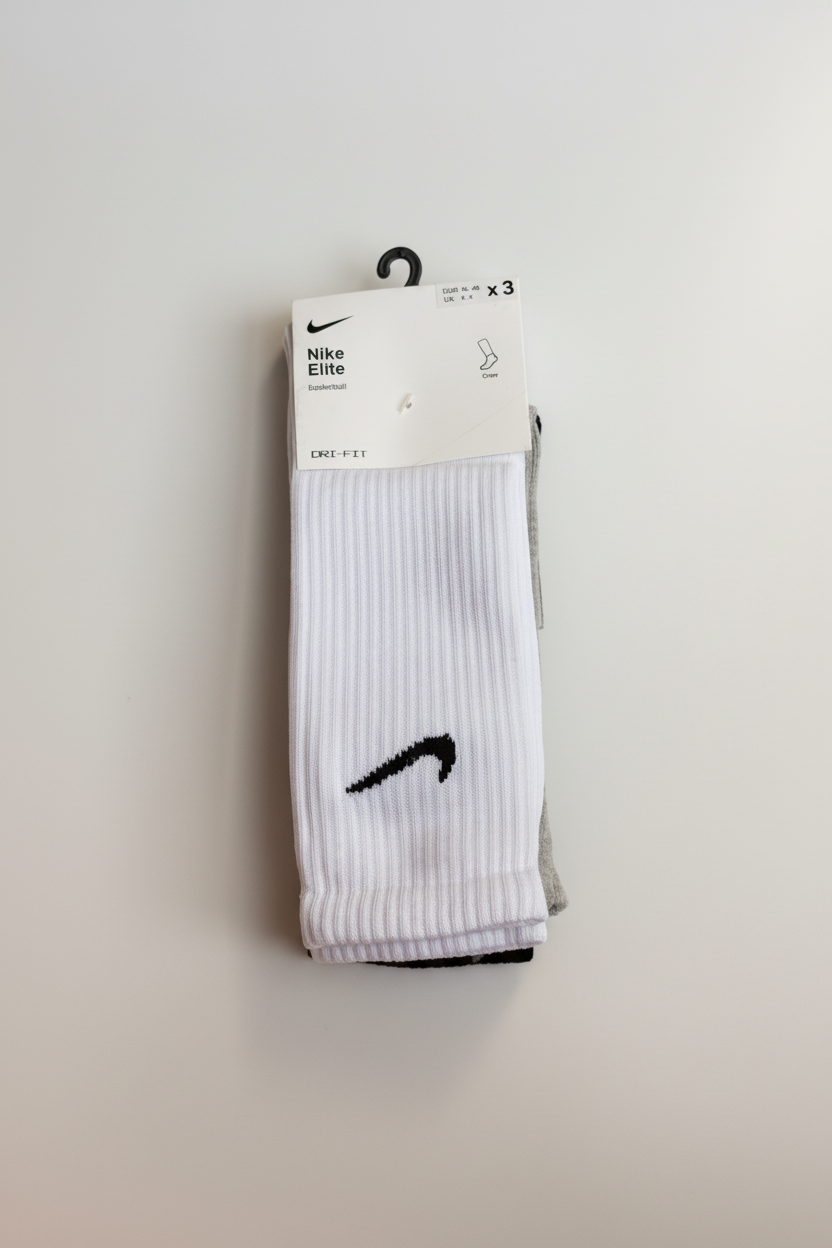 Nike Elite Crew Socks – 3 Pack (Black, Grey, White)