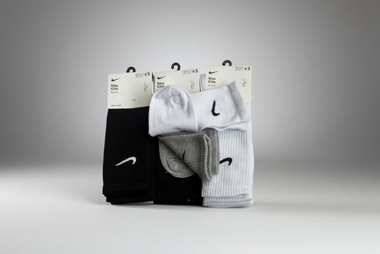 Nike Elite Crew Socks – 3 Pack (Black, Grey, White)