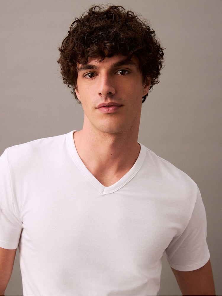Calvin Klein White V-Neck Lounge T-Shirts